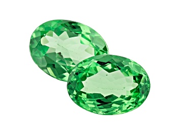 Picture of Mint Tsavorite 1.92ct 7.2x5.4mm Oval Matched Pair