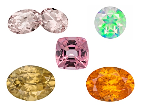 Opal, Yellow Zircon, Garnet Color Shift, Spinel, Serengeti Spessartite™ Garnet Set of 6 