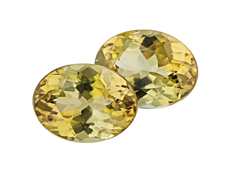 Greenish Yellow Zoisite 2.87ct 8x6mm Oval Matched Pair