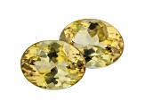Greenish Yellow Zoisite 2.87ct 8x6mm Oval Matched Pair