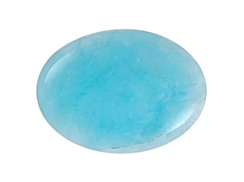 12x10mm OVAL CABOCHON-CUT LIGHT-BLUE NATURAL INDIAN CHALCEDONY GEMSTONE 