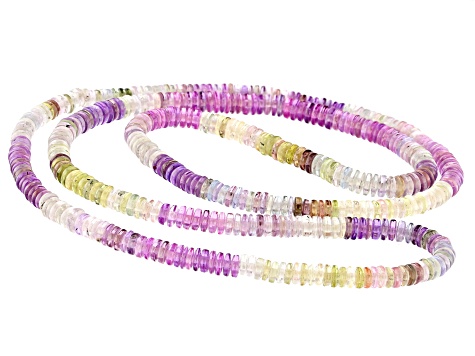 Multi-color Sapphire 4-5mm Thin Rondelle Endless Strand Necklace Approx 24 Inches