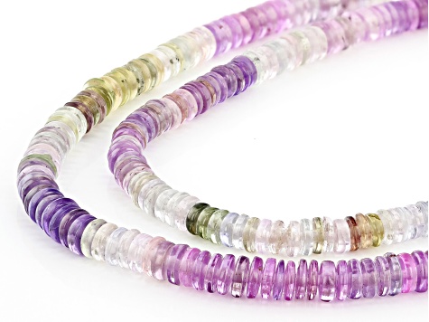 Multi-color Sapphire 4-5mm Thin Rondelle Endless Strand Necklace Approx 24 Inches