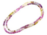 Multi-color Sapphire 4-5mm Thin Rondelle Endless Strand Necklace Approx 24 Inches