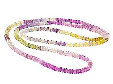 Multi-color Sapphire 3-4mm Thin Rondelle Endless Strand Necklace Approx 24 Inches