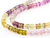 Multi-color Sapphire 3-4mm Thin Rondelle Endless Strand Necklace Approx 24 Inches