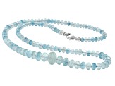 Aquamarine 5.2-13.2mm rondelle Bead Strand