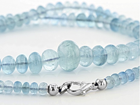 Aquamarine 5.2-13.2mm rondelle Bead Strand