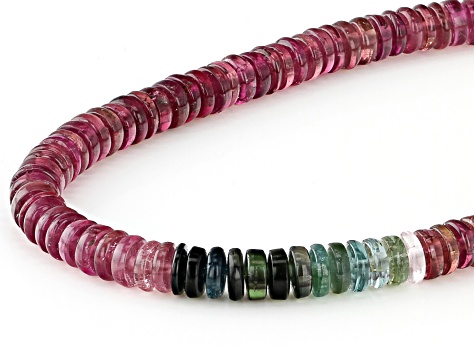 Multi-Color Tourmaline 4.6-4.9mm Thin Rondelle Bead Strand