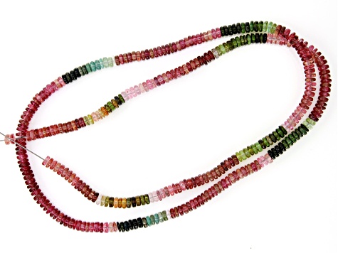 Multi-Color Tourmaline 4.6-4.9mm Thin Rondelle Bead Strand