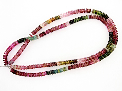 Multi-Color Tourmaline 5.5mm Thin Rondelle Bead Strand