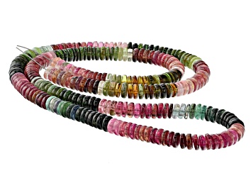 Picture of Multi-Color Tourmaline 6.8-7.2mm Thin Rondelle Bead Strand