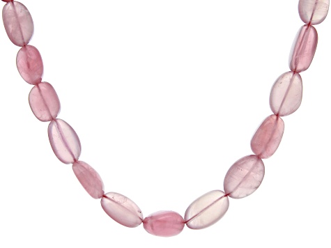 Rose Quartz Free Form Nugget Graduated Bead Necklace