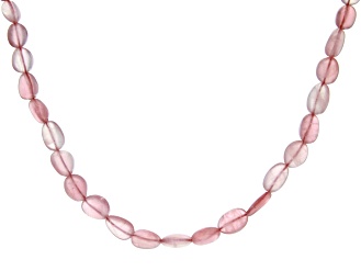 Rose Quartz Free Form Nugget Graduated Bead Necklace