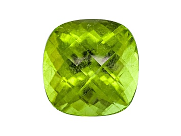 Picture of Peridot 11mm Square Cushion Checkerboard Cut 6.21ct