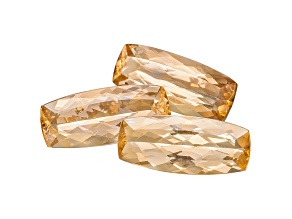 Imperial Topaz Untreated Cushion Set of 3 5.11ctw
