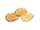 Ethiopian Opal 9x13mm Pear Shape Set of 3 6.01ctw