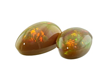 Picture of Ethiopian Opal Set Of 2 Oval Cabochon 9.80ctw