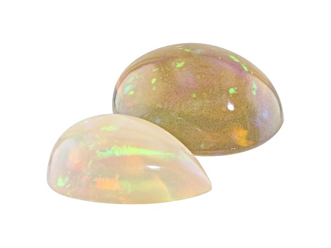Ethiopian Opal Oval and Pear Shape Cabochon Of 2 5.68ct