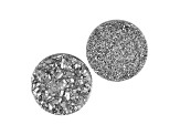 Metallic-Silver Quartz Drusy 8mm Round Tablet Set