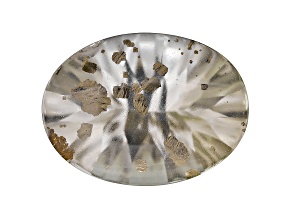 Pyrite in Quartz 20x15mm Oval Buff Top And Quantum Cut 14.20ct