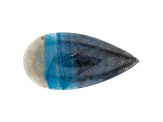 Quartzite With Lazulite Inclusions Pear Shape Cabochon 35.00ct