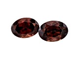 Red Zircon 7x5mm Oval Matched Pair 2.00ctw