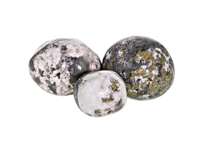 Rhodochrosite In Pyrite and Quartz Matrix Set Of 3 Free Form nodules