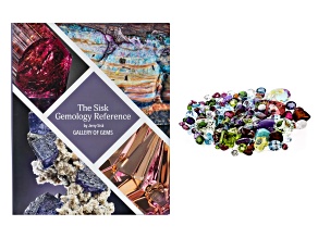 Sisk Gemology Reference Book, Gallery of Gems with 200ctw Natural and Synthetic Gemstone Parcel