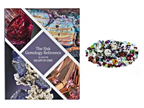 Sisk Gemology Reference Book, Gallery of Gems with 300ctw Natural and Synthetic Gemstone Parcel