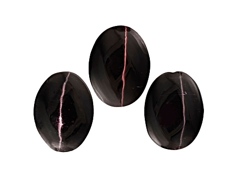 Sillimanite Cats Eye 8x6mm Oval Cabochon Set 4.25ctw