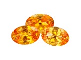 Spessartine Garnet 6.5x4.5mm Set of 3 Oval 2.25ctw