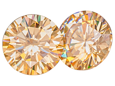 Fabulite Strontium Titanate 5mm Round Diamond Cut Matched Pair 1.35ctw