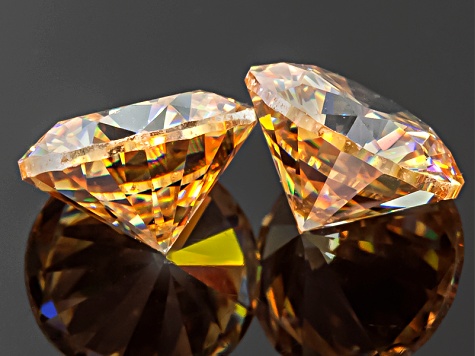 Fabulite Strontium Titanate 5mm Round Diamond Cut Matched Pair 1.35ctw