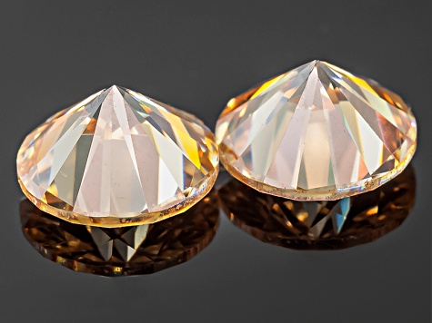 Fabulite Strontium Titanate 5mm Round Diamond Cut Matched Pair 1.35ctw