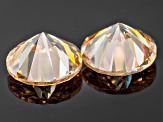Fabulite Strontium Titanate 5mm Round Diamond Cut Matched Pair 1.35ctw