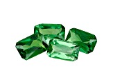 Tsavorite Garnet 6x4mm Emerald Cut Set of 4 1.92ctw