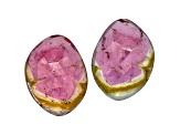 Watermelon Tourmaline Free Form Slice Matched Pair 10.00ctw