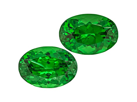 Garnet Tsavorite 9x6.2mm Oval Matched Pair 4.03ctw