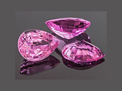 Pink Sapphire Untreated Pear Shape Set 24.26ctw