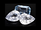 Sapphire Untreated Pear Shape And Emerald Cut Set 2.68ctw