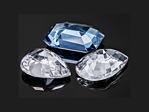 Sapphire Untreated Pear Shape And Emerald Ctu Set 2.68ctw