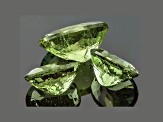Green Apatite One 13x10mm And Two 10x8mm Oval Mixed Step Cut Set 10.73ctw