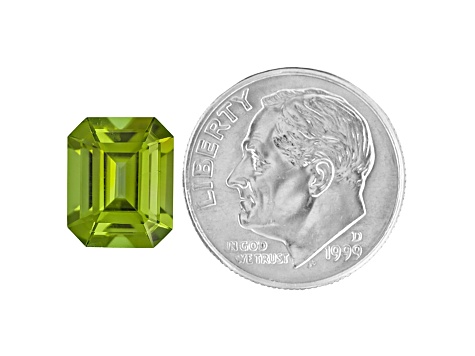 Peridot 10.5x8.5mm Emerald Cut 4.31ct