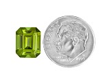 Peridot 10.5x8.5mm Emerald Cut 4.31ct