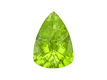Picture of Peridot 14.3x10.2mm Pear Shape Checkerboard Cut 5.80ct