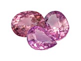 Pink Spinel Pear Shape And Oval Mixed Step Set 4.37ctw