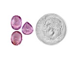 Pink Spinel Pear Shape And Oval Mixed Step Set 4.37ctw