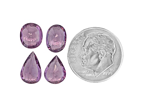 Purple Spinel Mixed Shape Mixed Step Set 7.60ctw