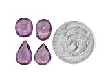 Purple Spinel Mixed Shape Mixed Step Set 7.60ctw